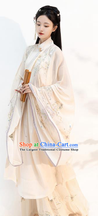 Chinese Ming Dynasty Noble Female Historical Costumes Traditional Apparels Ancient Rich Lady Embroidered Hanfu Dress for Women