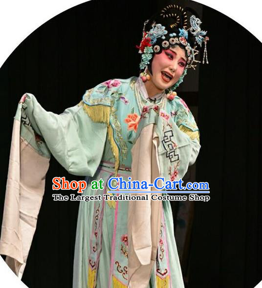 Chinese Jin Opera Rich Lady Garment Costumes and Headdress Double Butterfly Traditional Shanxi Opera Hua Tan Dress Diva Zhu Yingtai Apparels