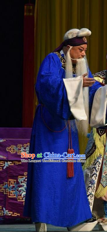 Sacrifice Chinese Shanxi Opera Laosheng Cheng Ying Apparels Costumes and Headpieces Traditional Jin Opera Elderly Male Garment Old Scholar Clothing