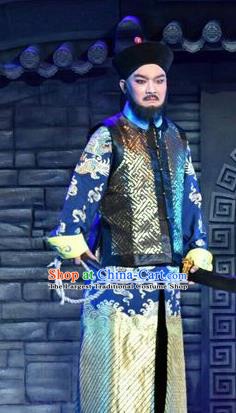 Lian Li Yu Chenglong Chinese Shanxi Opera Commander Apparels Costumes and Headpieces Traditional Jin Opera Martial Male Garment Imperial Bodyguard Clothing