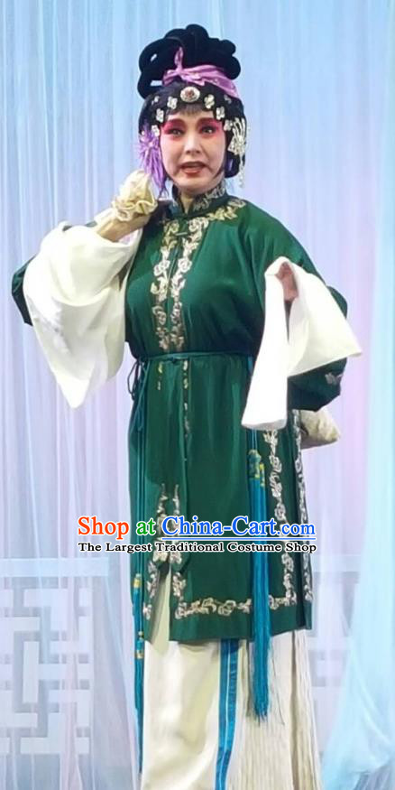 Chinese Jin Opera Actress Liu Mingyue Garment Costumes and Headdress Chun Jiang Yue Traditional Shanxi Opera Young Female Apparels Diva Dress