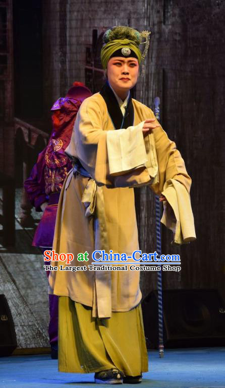 Chinese Jin Opera Dame Garment Costumes and Headdress Shou Jiang Wei Traditional Shanxi Opera Laodan Apparels Pantaloon Dress