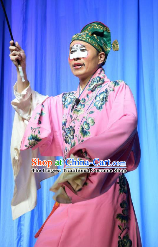 Legend of Leper Chinese Shanxi Opera Clown Apparels Costumes and Headpieces Traditional Jin Opera Chou Role Garment Figurant Clothing