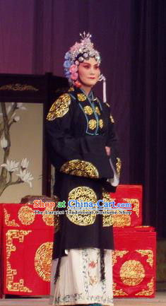 Chinese Henan Opera Elderly Woman Garment Costumes and Headdress The Romance of Hairpin Traditional Qu Opera Dame Apparels Landlord Shiva Dress