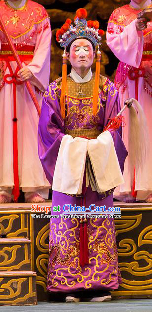 Yu Zhou Feng Chinese Hubei Hanchu Opera Eunuch Apparels Costumes and Headpieces Traditional Han Opera Garment Figurant Clothing