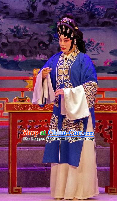 Chinese Cantonese Opera Pantaloon Garment Qian Tang Su Xiaoxiao Costumes and Headdress Traditional Guangdong Opera Elderly Female Apparels Dame Dress