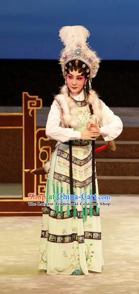 Chinese Cantonese Opera Diva Jiang Yunxia Garment General Ma Chao Costumes and Headdress Traditional Guangdong Opera Hua Tan Apparels Young Female Dress