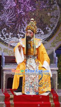 Liu Yi Delivers A Letter Chinese Guangdong Opera Laosheng Apparels Costumes and Headpieces Traditional Cantonese Opera Elderly Male Garment Dragon King Clothing