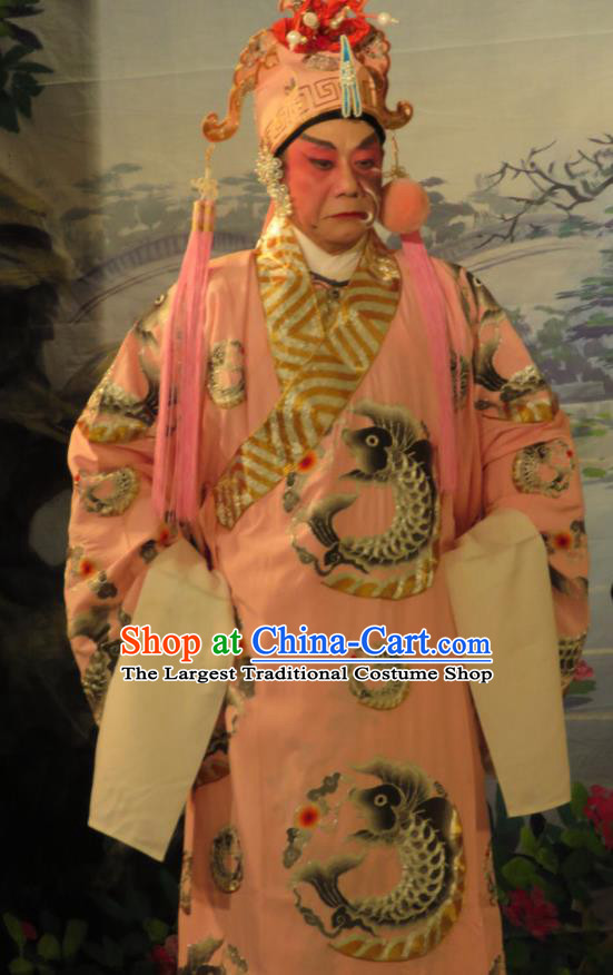 Hua Tian Ba Xi Chinese Guangdong Opera Bully Zhou Tong Apparels Costumes and Headpieces Traditional Cantonese Opera Garment Local Despot Clothing