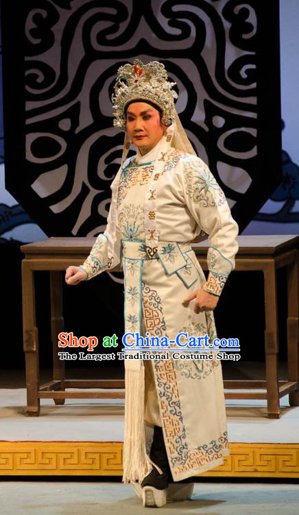 Yuan Yang Sword Chinese Guangdong Opera Swordsman Qiu Jianghai Apparels Costumes and Headpieces Traditional Cantonese Opera Wusheng Garment Clothing