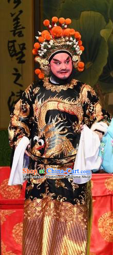 Chinese Guangdong Opera Imperial Envoy Cao Zibin Apparels Costumes and Headpieces Traditional Cantonese Opera Elderly Male Garment Official Clothing