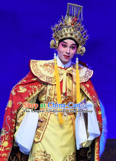 Chinese Guangdong Opera Imperial Emperor Song Apparels Costumes and Headpieces Traditional Cantonese Opera Young Male Garment Monarch Clothing