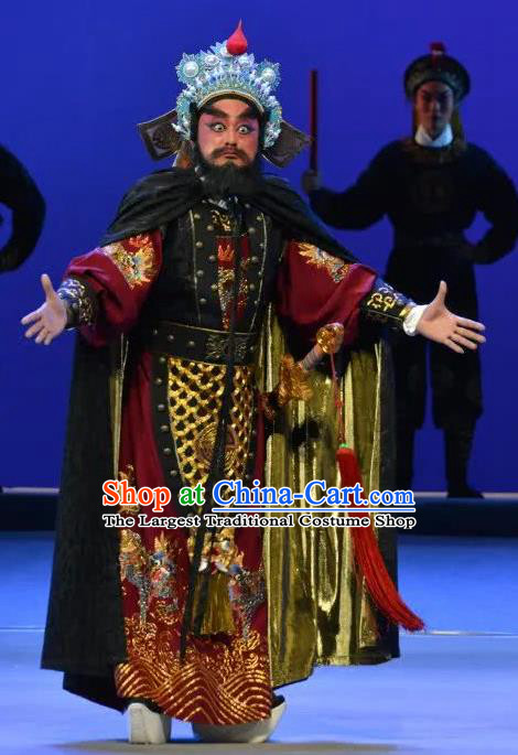 Search the College Chinese Guangdong Opera General Armor Apparels Costumes and Headpieces Traditional Cantonese Opera Elderly Male Garment Commander Clothing