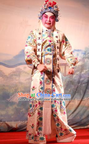 Love in the Red Plum Chinese Guangdong Opera Martial Male Apparels Costumes and Headwear Traditional Cantonese Opera Takefu Garment Wusheng Clothing