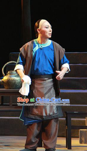 Liang Cha Wang Chuan Qi Chinese Guangdong Opera Young Male Apparels Costumes and Headwear Traditional Cantonese Opera Garment Civilian Wang Laoji Clothing