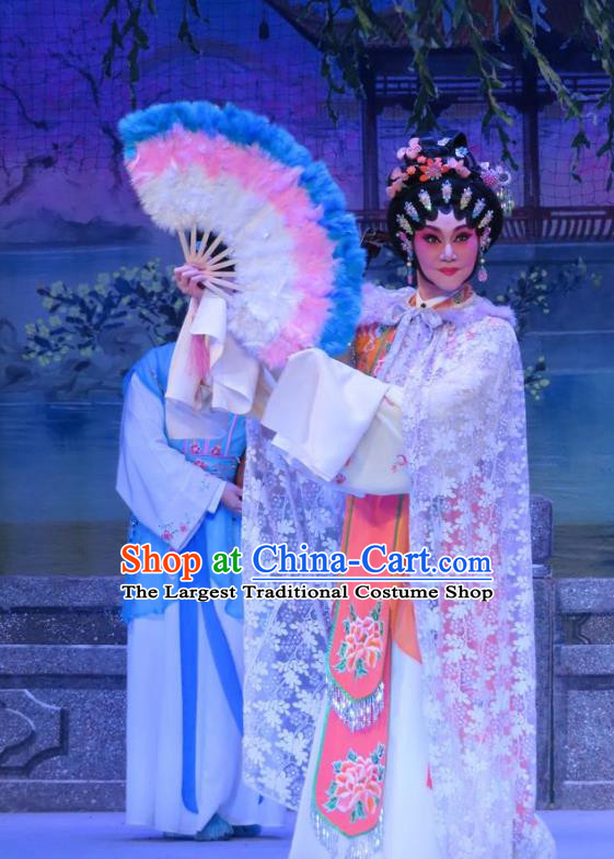 Chinese Cantonese Opera Hua Tan Garment Costumes and Headdress Traditional Guangdong Opera Actress Apparels Courtesan Xin Yaoqin Dress