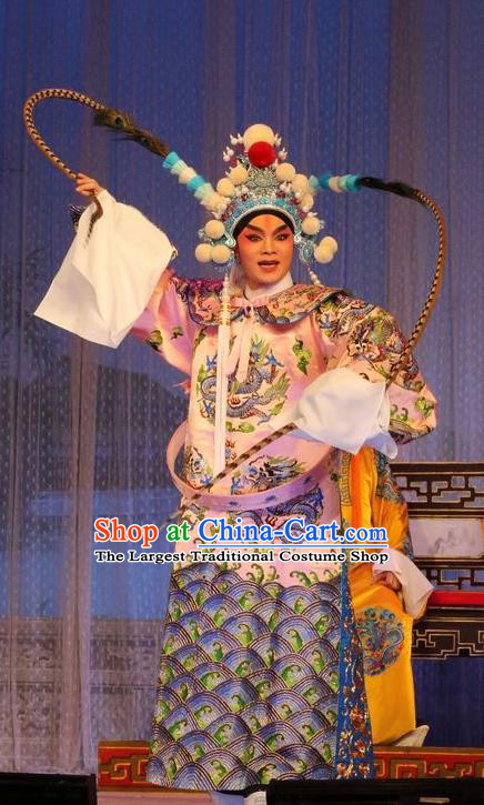 Chinese Guangdong Opera Childe Guo Ai Apparels Costumes and Headwear Traditional Cantonese Opera Young Male Garment Prince Consort Clothing