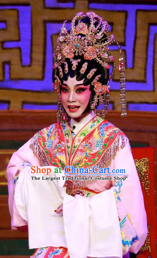 Chinese Cantonese Opera Princess Garment San Kan Yu Mei Costumes and Headdress Traditional Guangdong Opera Hua Tan Apparels Diva Liu Jinding Dress