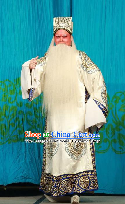 San Kan Yu Mei Chinese Guangdong Opera Elderly Male Liu Tianhua Apparels Costumes and Headwear Traditional Cantonese Opera Laosheng Garment Duke Clothing