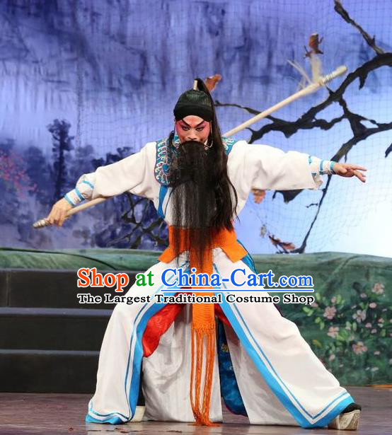 Li Shimin Deng Ji Chinese Guangdong Opera Martial Male Apparels Costumes and Headwear Traditional Cantonese Opera Wusheng Garment Clothing