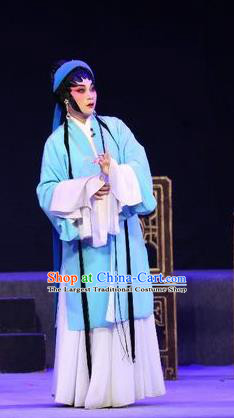 Chinese Cantonese Opera Young Female Garment Shuang Qiang Lu Wenlong Costumes and Headdress Traditional Guangdong Opera Actress Apparels Distress Woman Dress