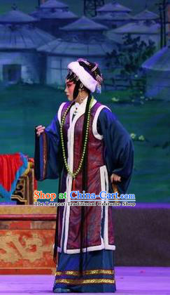 Chinese Cantonese Opera Mistress Garment Shuang Qiang Lu Wenlong Costumes and Headdress Traditional Guangdong Opera Actress Apparels Dame Dress