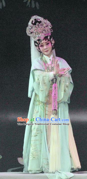 Chinese Ancient Goddess Zhen Yuchan Garment Three Kingdoms Period Beauty Costumes and Headdress Traditional Imperial Consort Dress Apparels