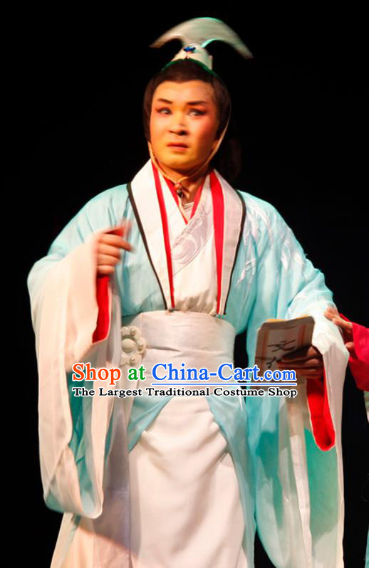 Chinese Traditional Ming Dynasty Scholar Wen Zhong Apparels Costumes Historical Drama Ancient Gifted Youth Garment Young Man Clothing and Headwear