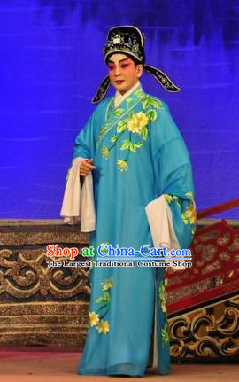 Unhappy Marriage Chinese Guangdong Opera Niche Apparels Costumes and Headwear Traditional Cantonese Opera Xiaosheng Garment Scholar Clothing