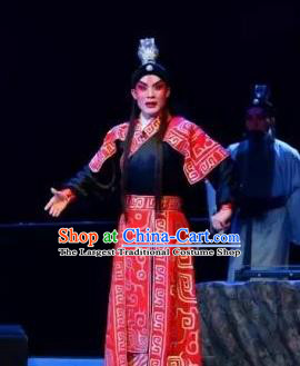 Yi Shui Han Chinese Guangdong Opera Martial Male Apparels Costumes and Headwear Traditional Cantonese Opera Wusheng Garment Hero Jing Ke Clothing