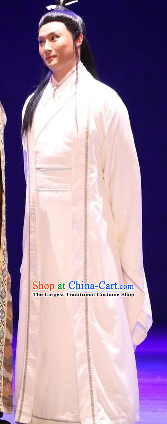 Chinese Traditional Jin Dynasty Young Male Clothing Stage Performance Historical Drama Guang Ling San Apparels Costumes Ancient Scholar Ruan Ji Garment and Headwear