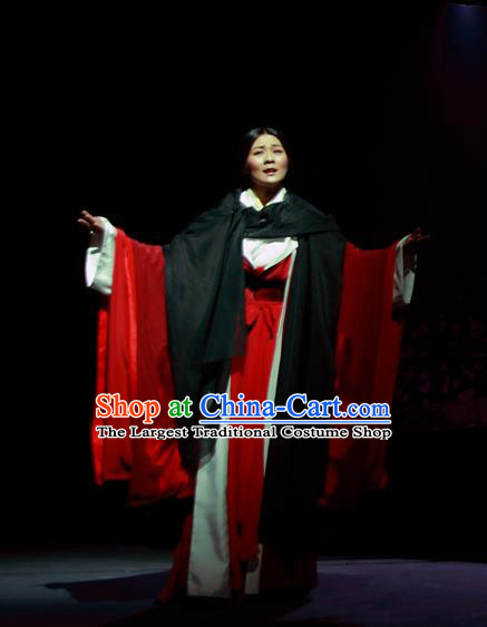 Chinese Historical Drama Yao Li And Qing Ji Ancient Young Mistress Garment Costumes Traditional Stage Show Dress Spring and Autumn Period Female Red Apparels and Headpieces