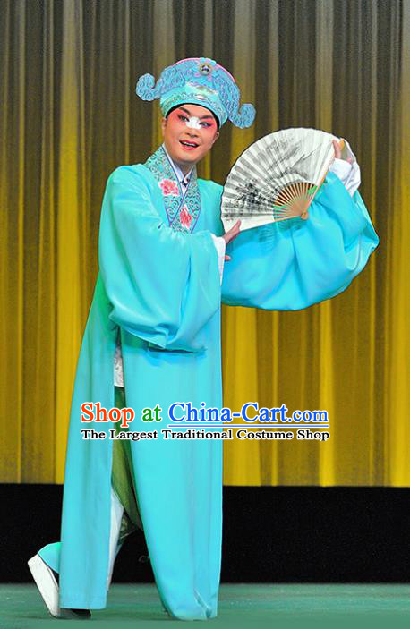 Chinese Sichuan Opera Young Male Apparels Costumes and Headpieces Peking Opera Highlights Xiaosheng Garment Scholar Qiao Xi Clothing