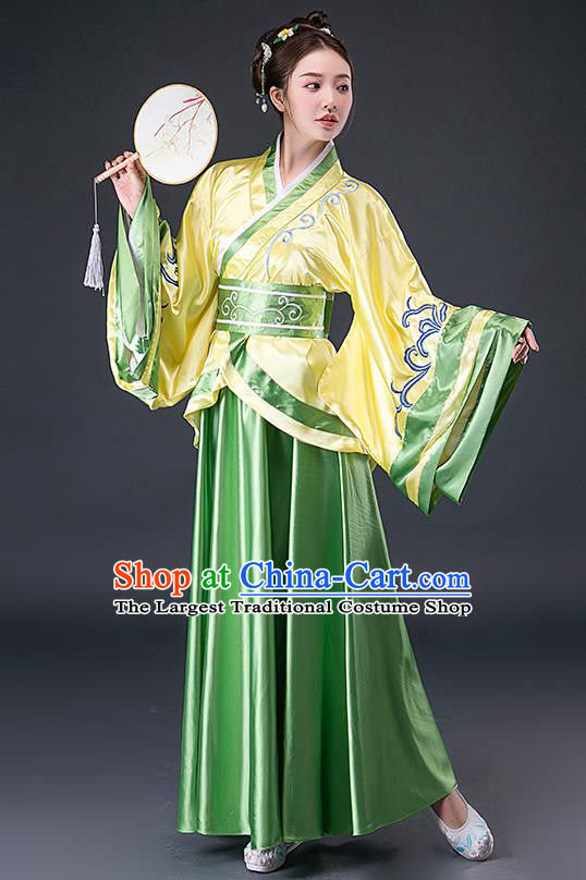 Chinese Han Dynasty Young Woman Hanfu Dress Traditional Apparels Ancient Drama Royal Princess Historical Costumes Complete Set