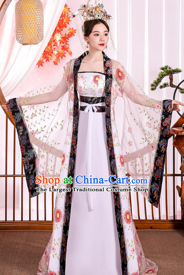 Chinese Ancient Drama Goddess Hanfu Dress Apparels Traditional Tang Dynasty Royal Princess Historical Costumes Complete Set