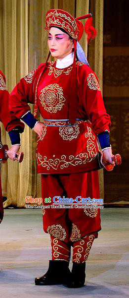 Bai Shou Tu Chinese Sichuan Opera Soldier Apparels Costumes and Headpieces Peking Opera Highlights Martial Male Garment Takefu Clothing