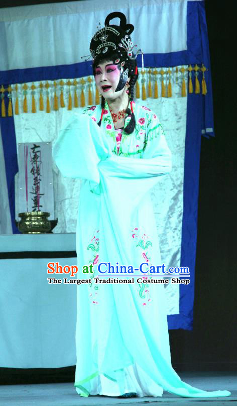 Chinese Sichuan Opera Highlights Distress Maiden Garment Costumes and Headdress The Romance of Hairpin Traditional Peking Opera Tsing Yi Dress Diva Qian Yulian Apparels