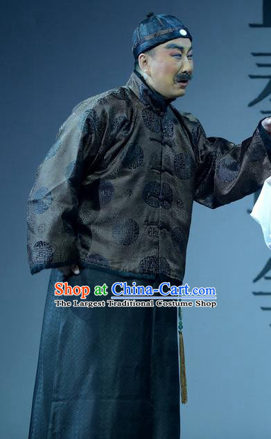 Bei Guo Jia Ren Chinese Bangzi Opera Elderly Male Apparels Costumes and Headpieces Traditional Hebei Clapper Laosheng Garment Zhang Xun Clothing