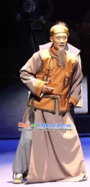 Cao Xie Xian Ling Chinese Sichuan Opera Old Man Apparels Costumes and Headpieces Peking Opera Highlights Garment Adviser Clothing