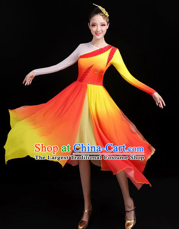 Traditional Chinese Modern Dance Costumes Stage Show Garment Square Dance Dress for Women