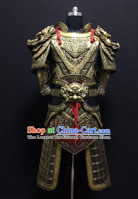 Traditional Chinese Han Dynasty Body Armor Outfits Ancient Film Military Officer General Armour Costumes for Men