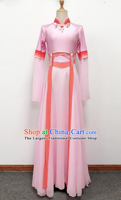 Traditional China Fan Dance Stage Show Costume Classical Dance Pink Dress