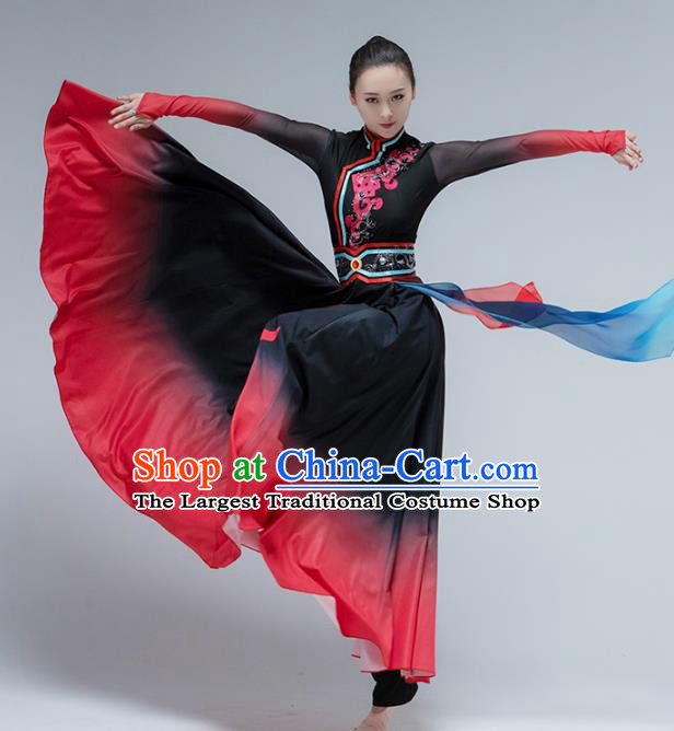 China Mongol Nationality Folk Dance Dress Traditional Mongolian Ethnic Stage Performance Clothing