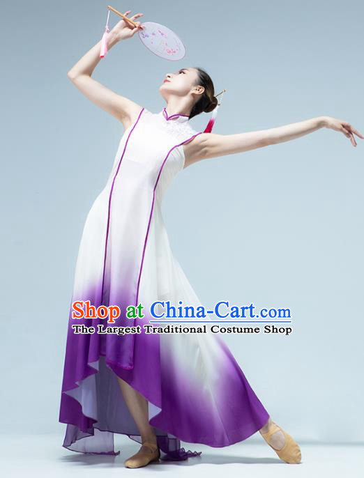 Traditional China Woman Fan Dance Costume Classical Dance Stage Show Dress