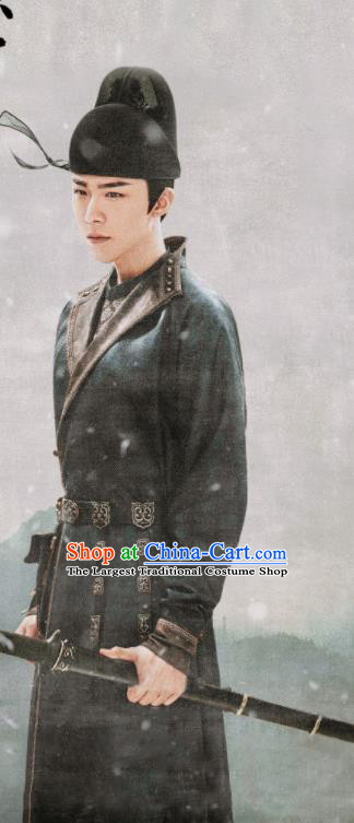 Chinese Traditional Hanfu Clothing Drama The Long Ballad Ancient Tang Dynasty Swordsman Hao Du Garment Costumes and Hat