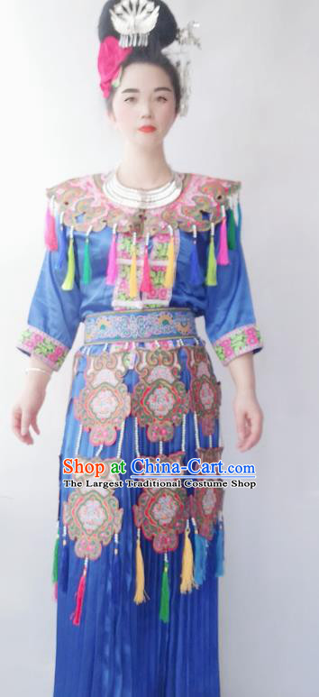 Chinese Guizhou Miao Ethnic Folk Dance Costumes Traditional Miao National Minority Stage Performance Clothing