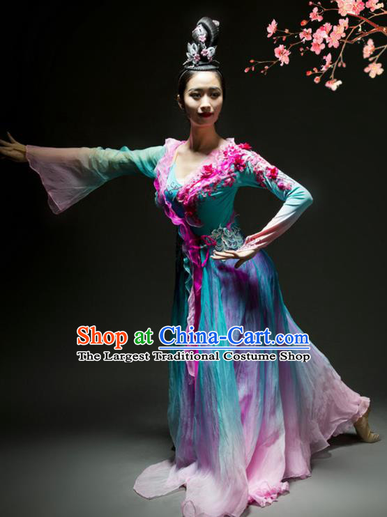 China Woman Solo Dance Umbrella Dance Dress Classical Dance Stage Performance Clothing