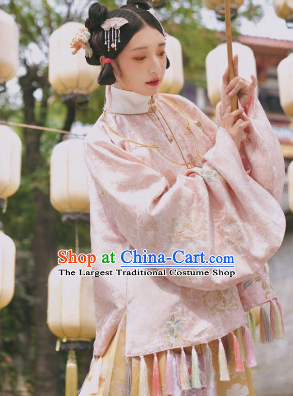 China Ancient Nobility Lady Hanfu Clothing Traditional Ming Dynasty Patrician Female Embroidered Costumes Full Set