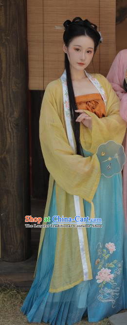 China Ancient Village Girl Hanfu Dress Historical Costumes Traditional Song Dynasty Young Lady Clothing