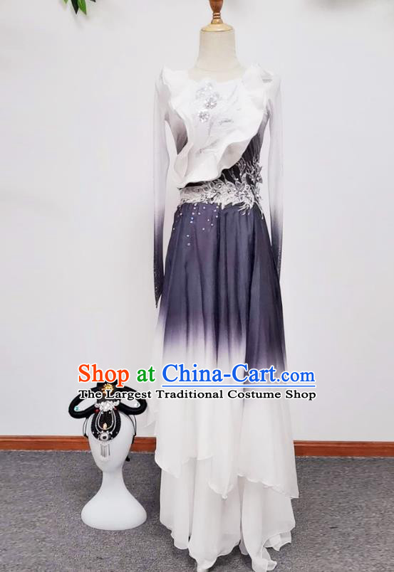 Chinese Group Dance Beauty Dance Performance Clothing Classical Dance Performance Grey Dress